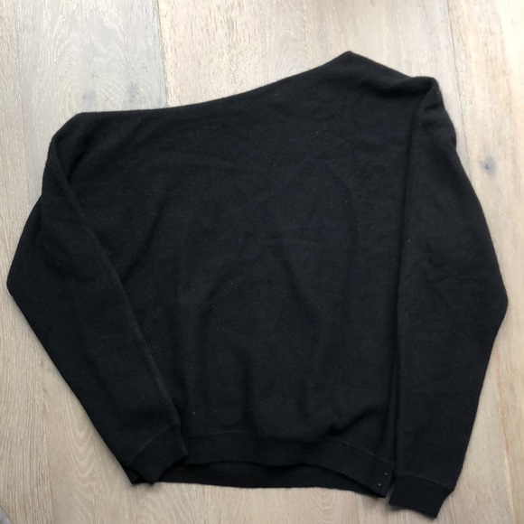 Minnie Rose Black Women's Sweater in Cashmere - Picture 5 of 6